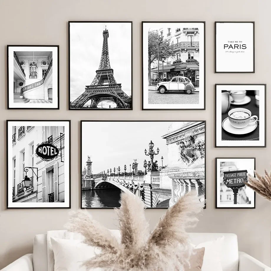 Home Decor Store - Hitam Putih Paris Handuk Kafe Toko