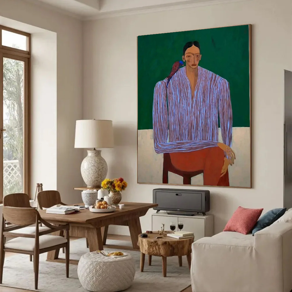 Home Decor Free Images - Lukisan Minyak Abstrak 100% Buatan Tangan