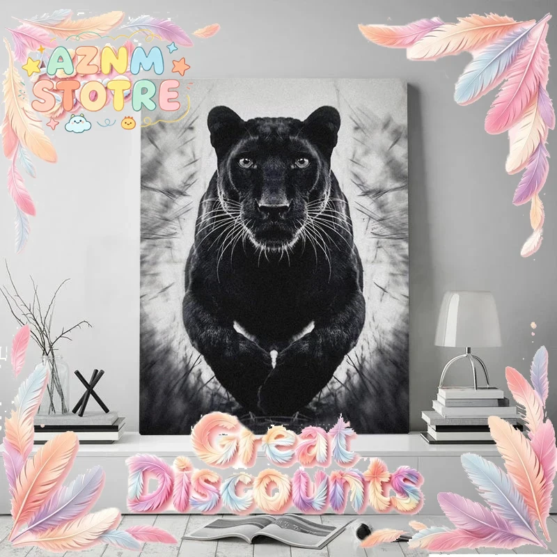Home Decor Free Images - Lukisan Kanvas Poster Seni Hewan Panther