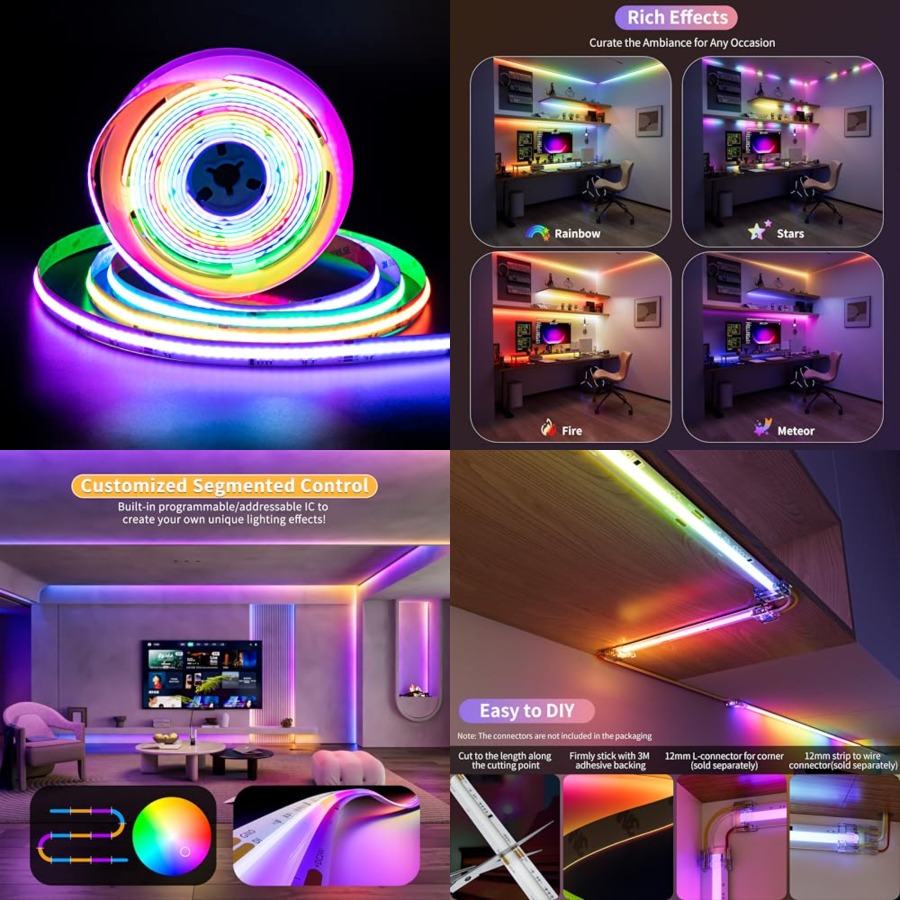 Led Strip Lights - Lampu Strip LED COB RGB Smart