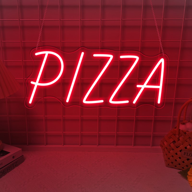 Home Decor Nearby - Tanda Neon Pizza sebagai dekorasi dinding