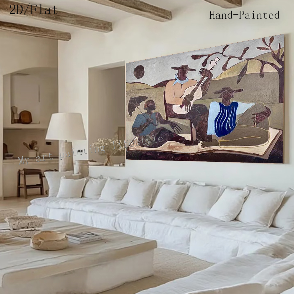 Home Decor Free Images - Lukisan Minyak Abstrak 100% Buatan Tangan