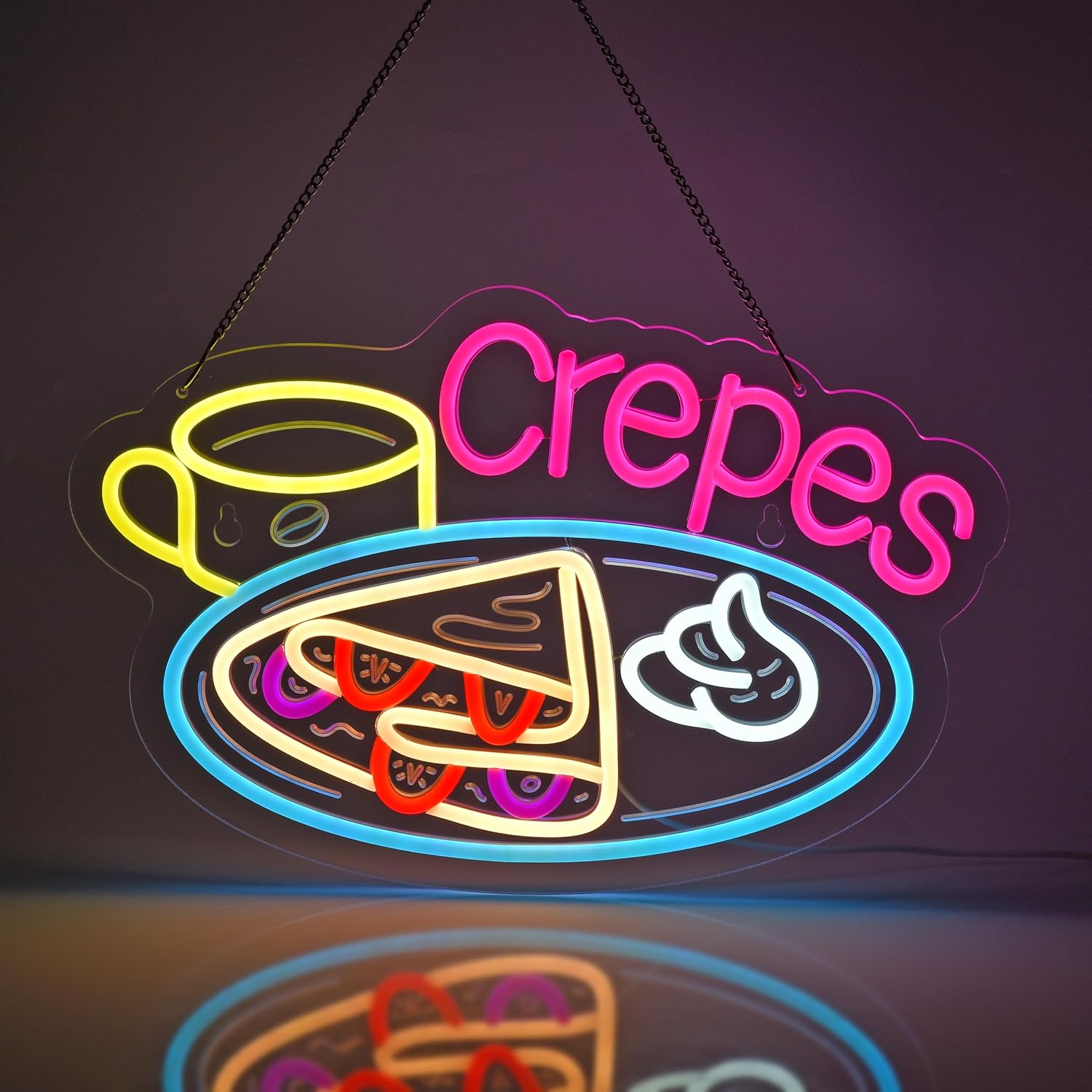 Home Decor Nearby - Crepes Tanda Neon LED Bertenaga USB