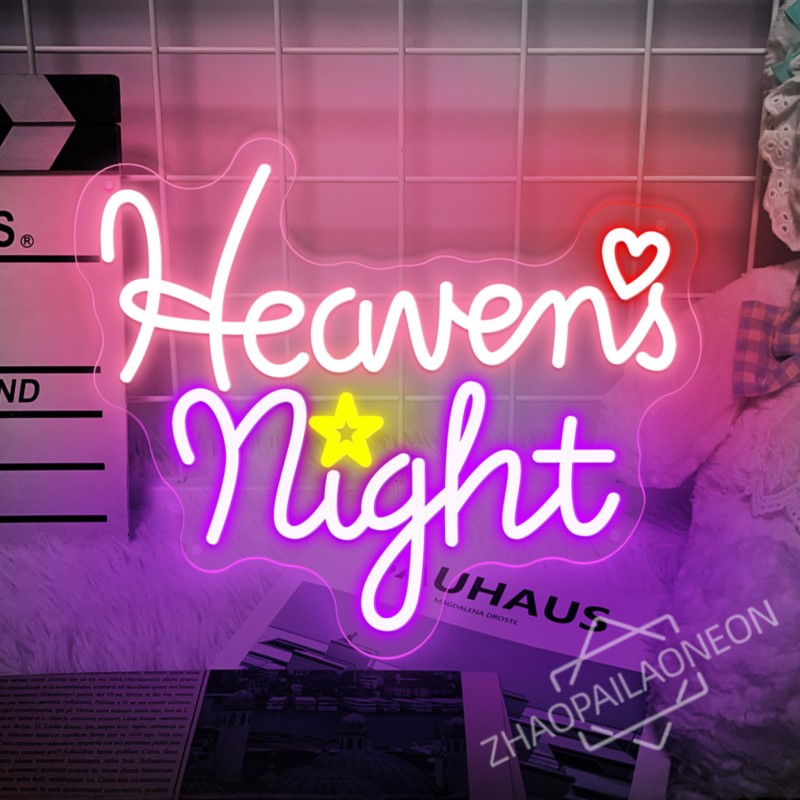 Home Decor Nearby - Tanda Neon Malam Surga Dekorasi Dinding