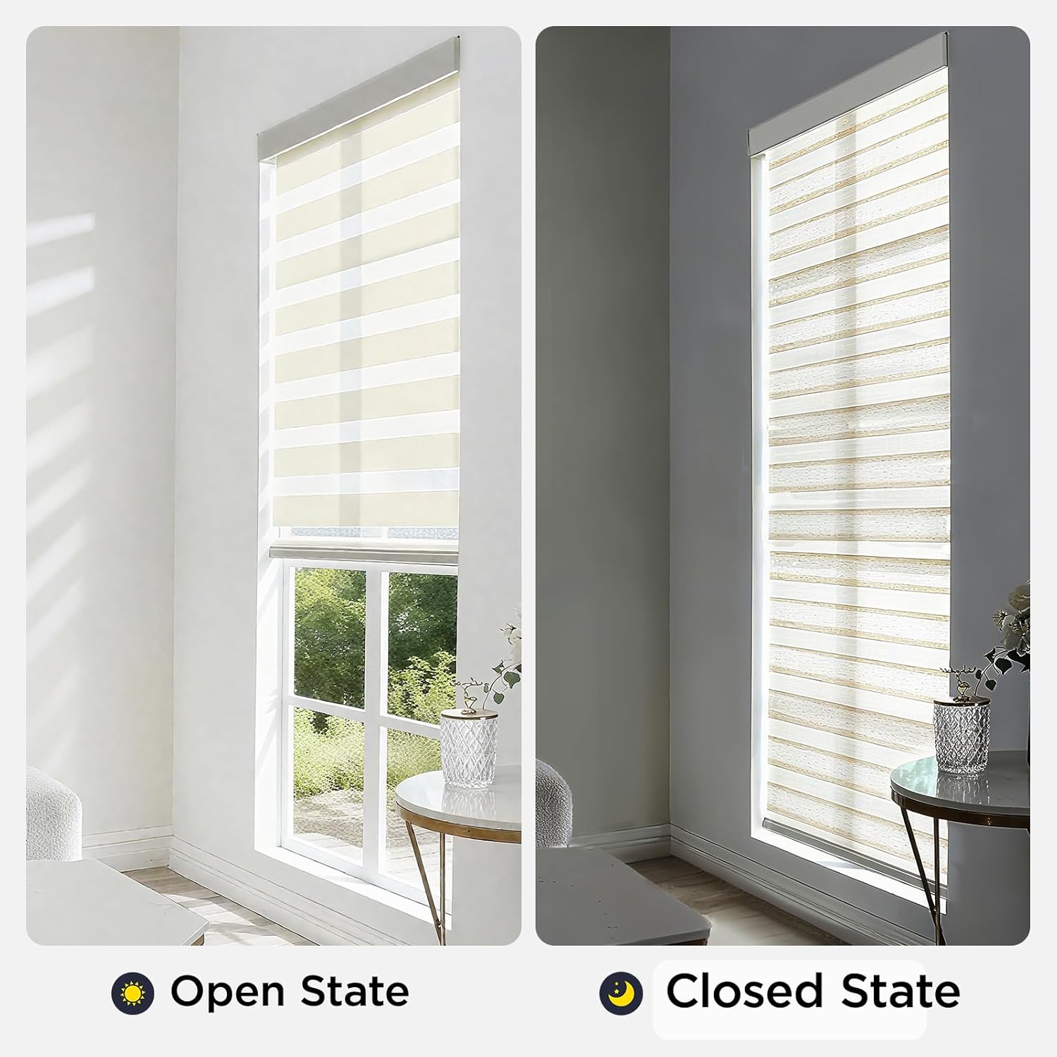 Home Decor Window Blinds - Tirai Zebra Tanpa Kabel Kontrol Pintar