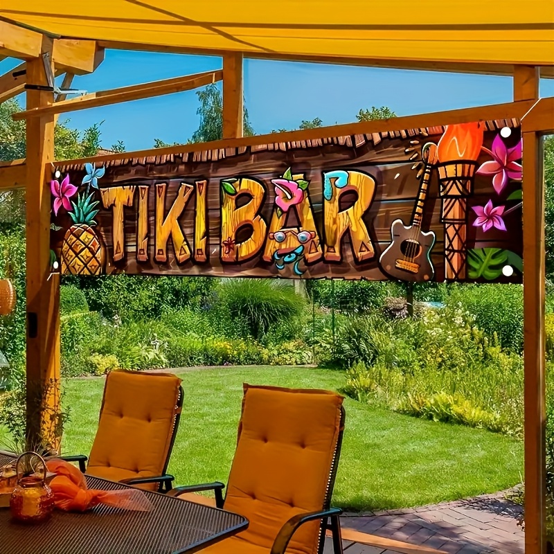 Home Decor Nearby - Spanduk Bar Tiki Dekorasi Pesta Tema