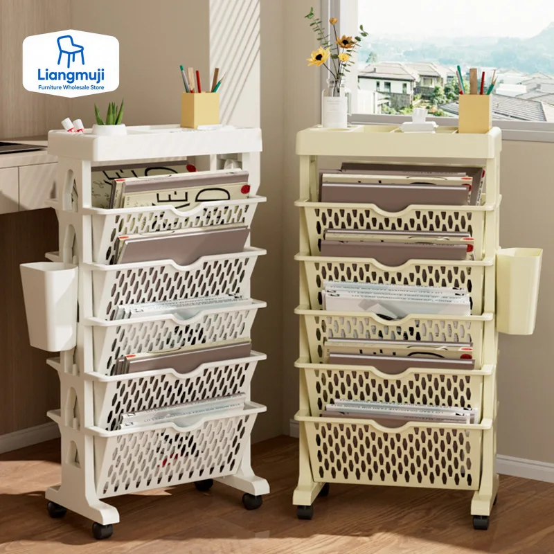 Home Decor On Wheels - Rak Buku Bergerak 5 Tingkat dengan