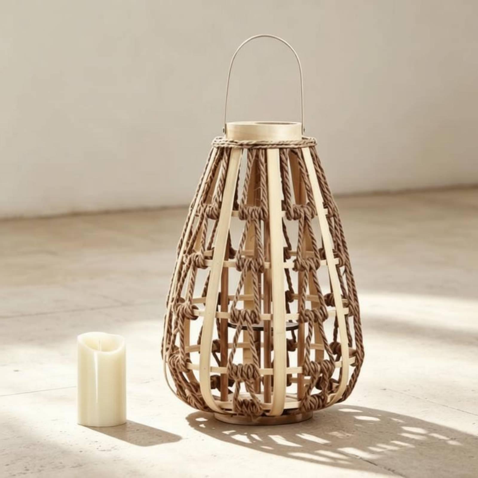 Lampu Lilin Tali Kayu Alami Bu - Home Decor Frames ulasan dan harga