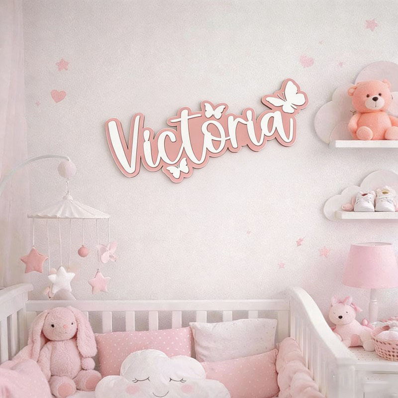 1 Buah Plakat Nama Kayu Kupu-k - Home Decor Pinterest ulasan dan harga