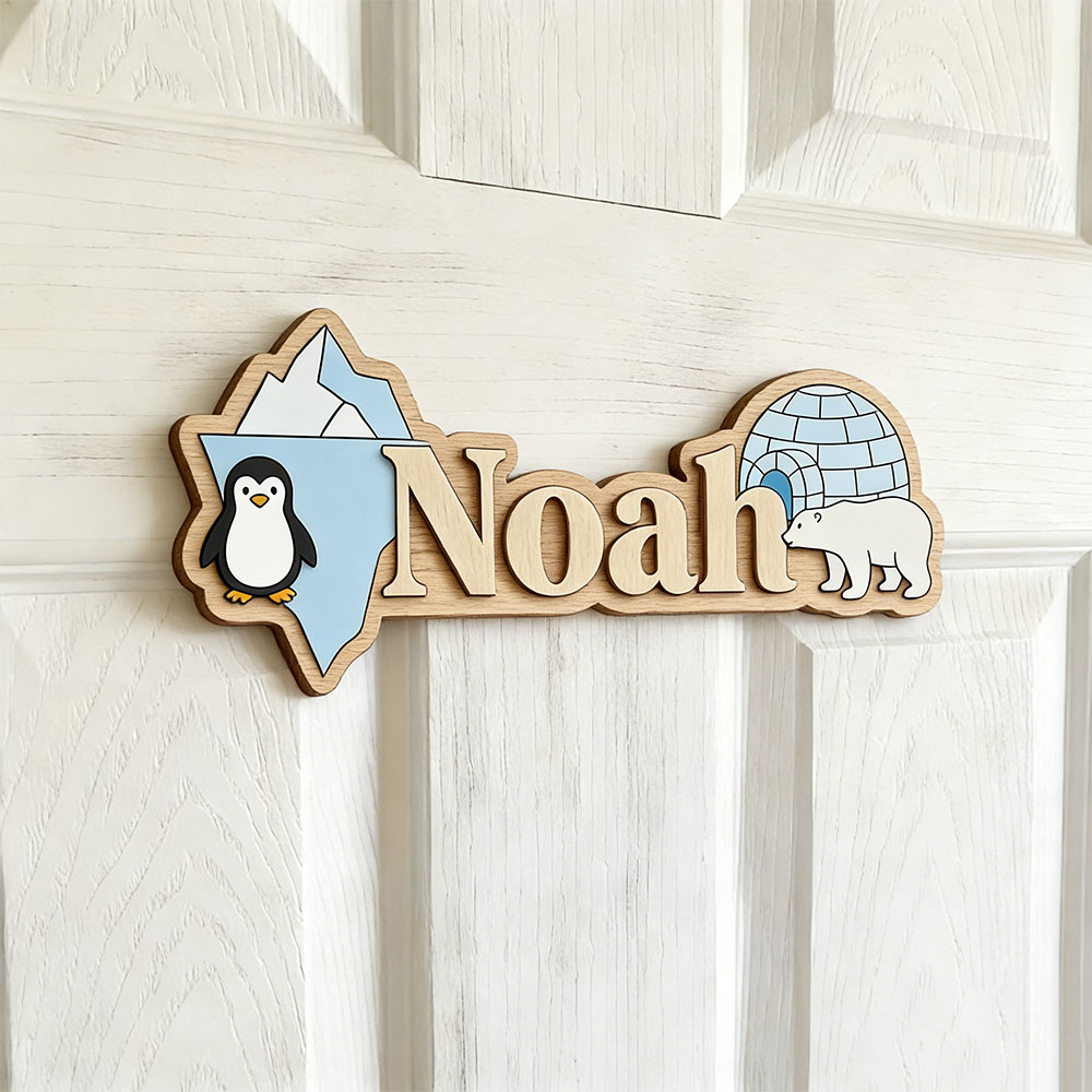 Papan Nama Kustom Penguin Arkt - Home Decor Wall Pictures ulasan dan harga