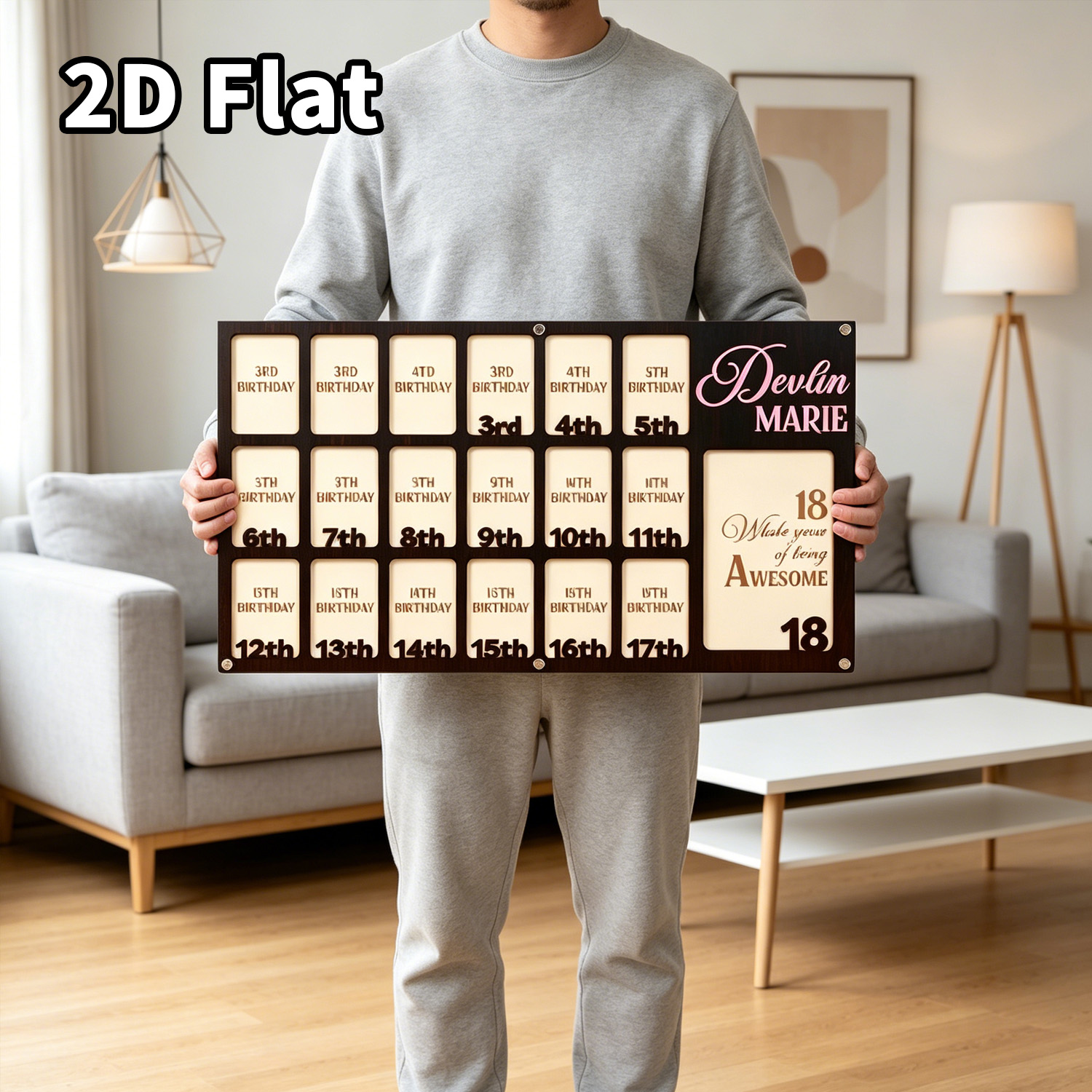 1 Buah Bingkai Foto Kayu Kusto - Home Decor Frames ulasan dan harga