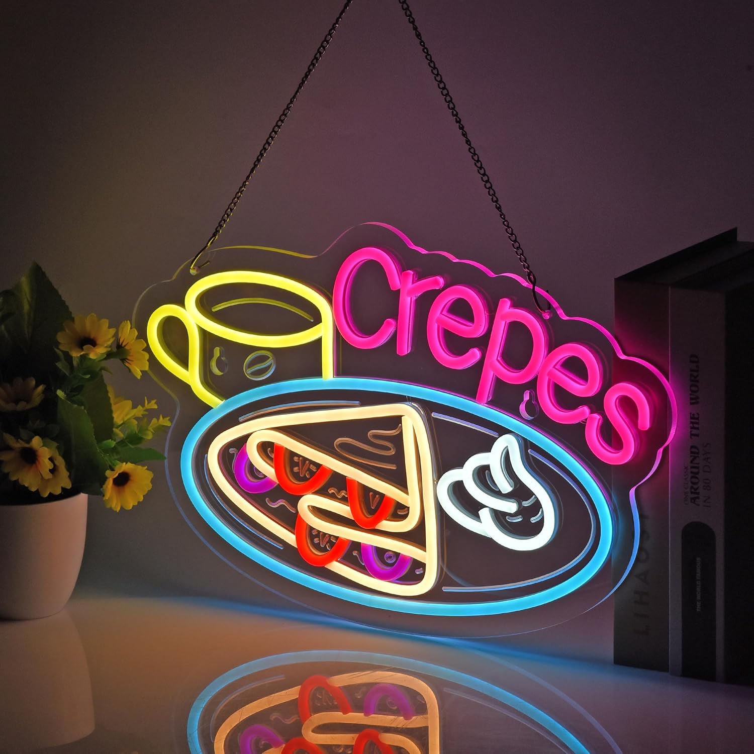 Crepes Tanda Neon LED Bertenag - Home Decor Nearby ulasan dan harga