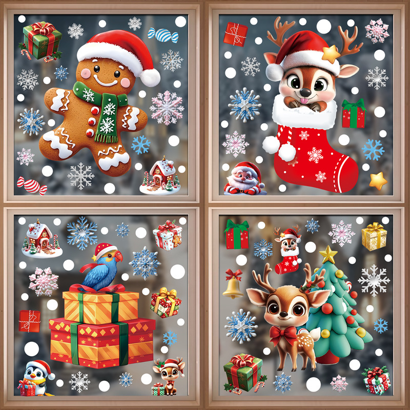 Stiker Kaca Statis PVC Natal M - Home Decor Store ulasan dan harga