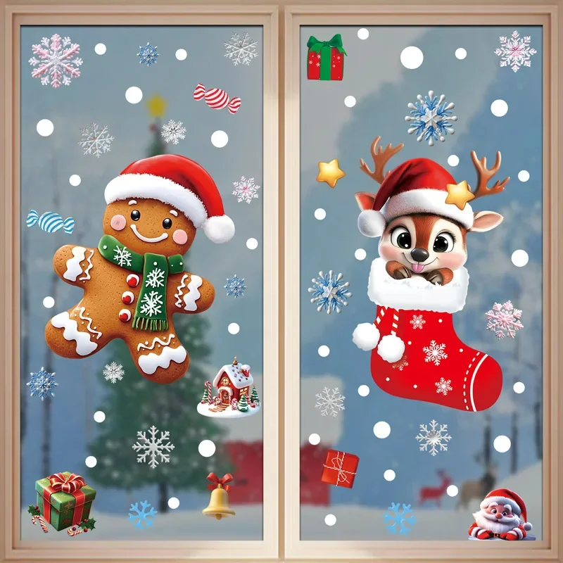 Stiker Kaca Statis PVC Natal M - Home Decor Store ulasan dan harga