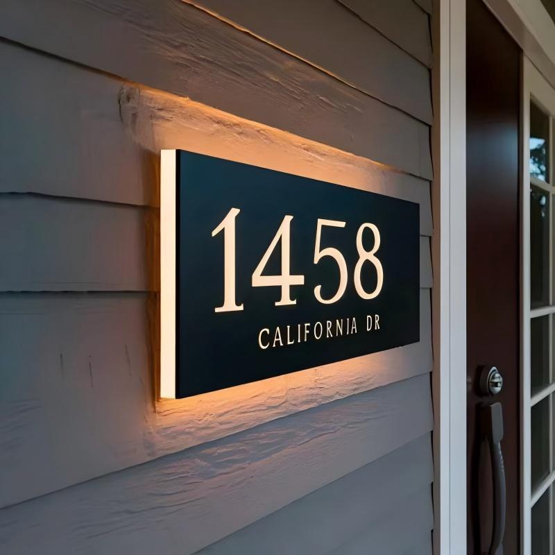 Papan Nomor Rumah Akrilik LED  - Home Decor Nearby ulasan dan harga
